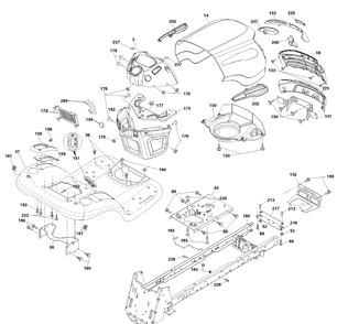 Chassis Group (7800738chassis) Diagram and Parts List for 7800738-96042010400 2011 Briggs and Stratton Lawn Tractor